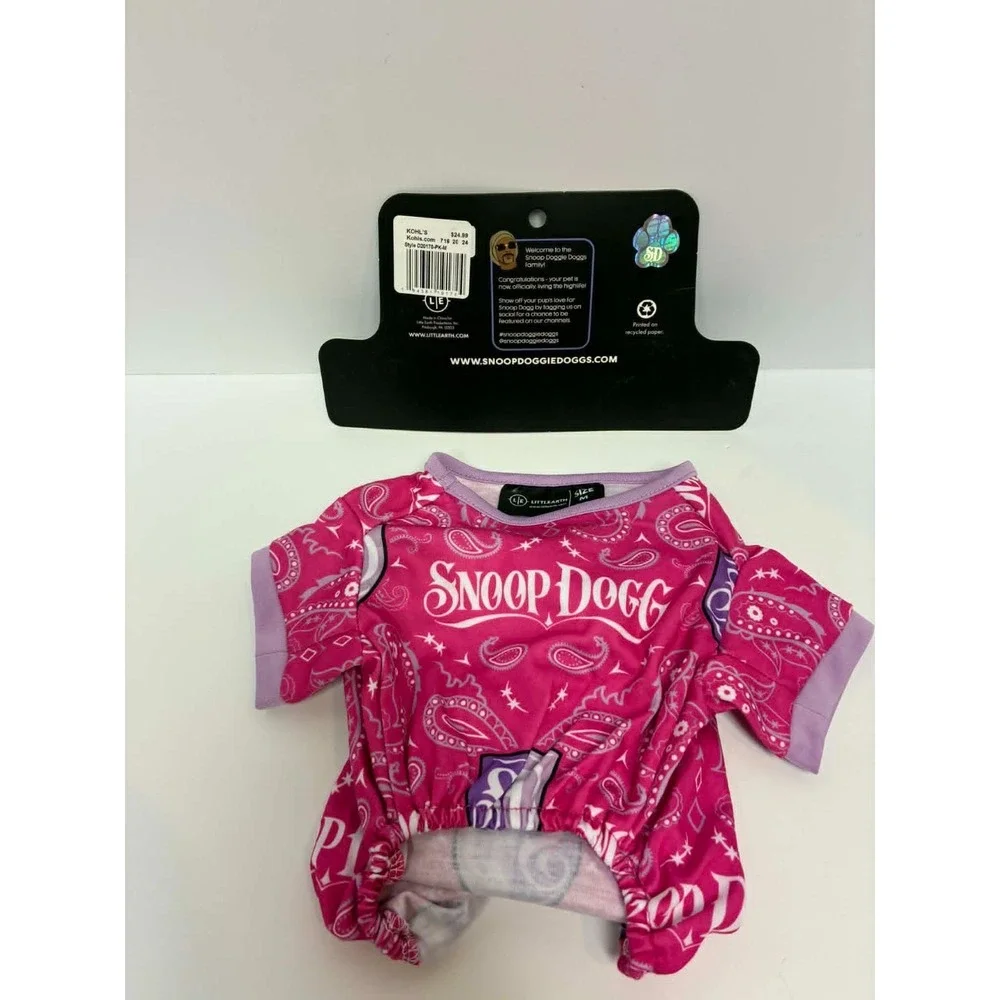 Snoop Doggie Doggs Pink Dog Pajamas Medium Pet PJs SD Logo‎ Jumpsuit Outfit